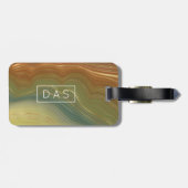 レトロ自然層 |ヴィンテージ中性瑪瑙カスタム ラゲッジタグ (裏面横)