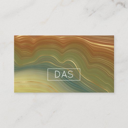 レトロ自然層 |ヴィンテージ中性瑪瑙カスタム 名刺 (正面)