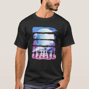 レトロ自然愛好家の森の木フルムーンムーンムーンミュー Tシャツ