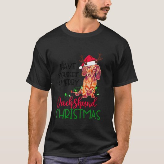 レトロ自身のダッシュンメリードクリスマスヴァイン Tシャツ (正面)