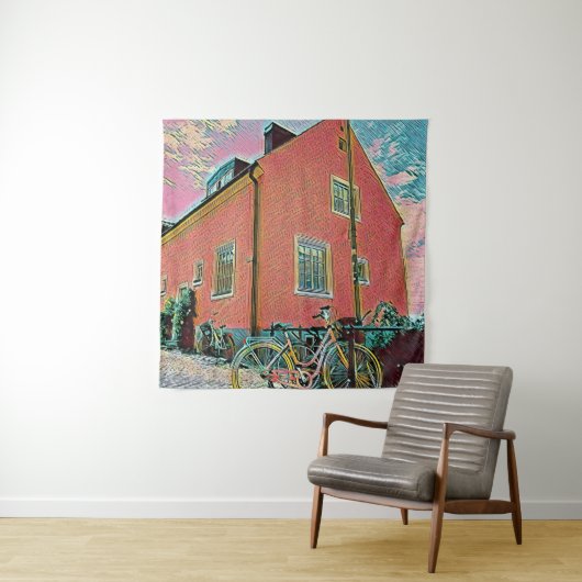 レトロ自転車アート作品 タペストリー (インサイチュ)