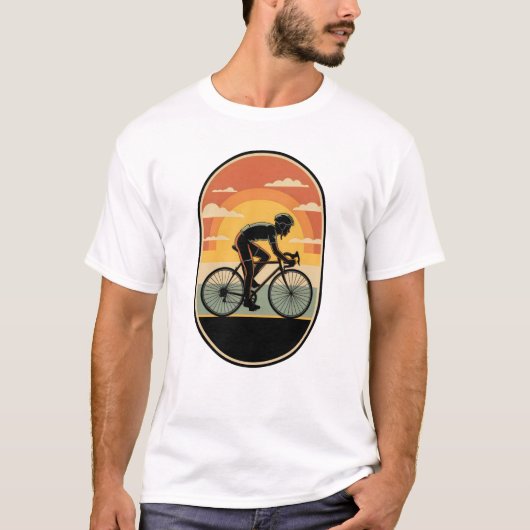 レトロ自転車バッジTシャツ Tシャツ (正面)