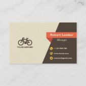 レトロ自転車ロゴオレンジモダン 名刺 (裏面)