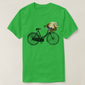 レトロ自転車ヴィンテージ自転車花籠クルーザー Tシャツ (デザイン正面)