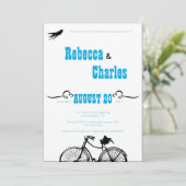 レトロ自転車婚約パーティ招待状 招待状 (スタンド正面)