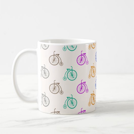 レトロ自転車柄 コーヒーマグカップ (左)