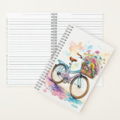 レトロ自転車花水彩画 ノートブック (内側)