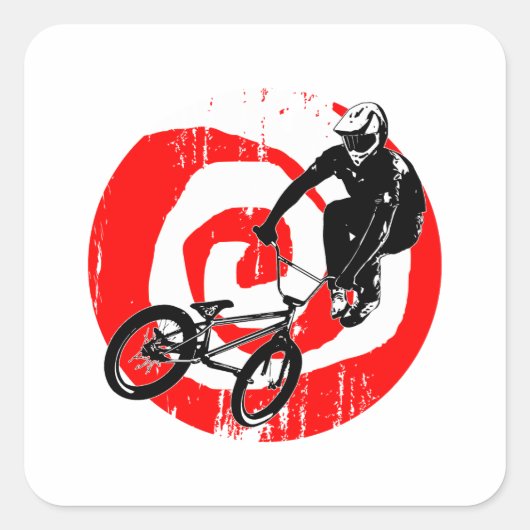 レトロ自転車 スクエアシール (正面)