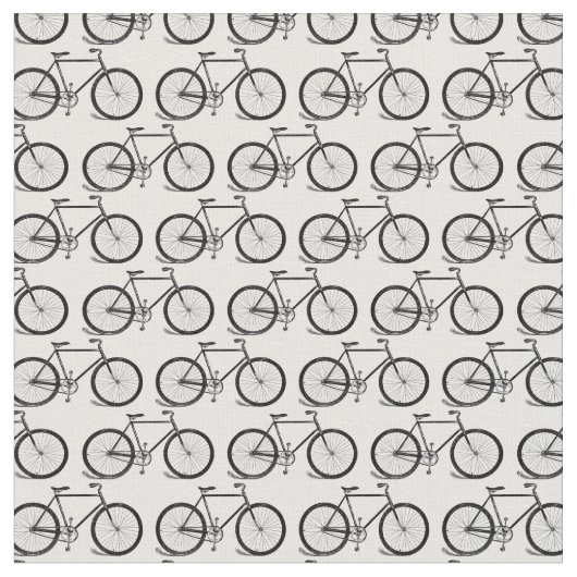 レトロ自転車BGカラーカスタム布模様 ファブリック (クローズアップ)