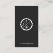 レトロ航海のいかりモノグラムの 名刺 (裏面)