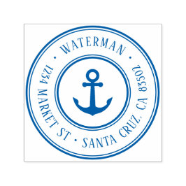 レトロ航海のいかりラウンド差出人住所 セルフインキングスタンプ