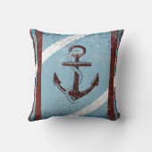 レトロ航海のいかりレッドブグランジルー動揺してル クッション (裏面)