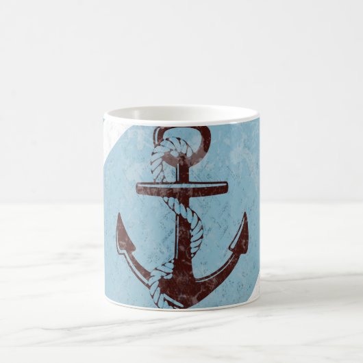 レトロ航海のいかりレッドブグランジルー動揺してル コーヒーマグカップ (中央)