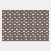 レトロ航海のブラウンと白船帆船 ラッピングペーパーシート (正面3)