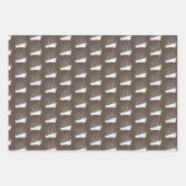 レトロ航海のブラウンと白船帆船 ラッピングペーパーシート (正面2)