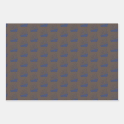 レトロ航海のブラウンネイビーブルーシップ帆船 ラッピングペーパーシート (正面2)