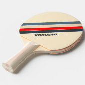 レトロ航海のレインボーストライプのー（名前） 卓球ラケット (正面アングル)