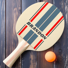 レトロ航海のレインボーストライプボード名 卓球ラケット