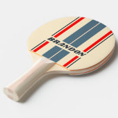 レトロ航海のレインボーストライプボード名 卓球ラケット (正面アングル)