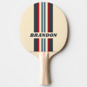レトロ航海のレインボーストライプラリー名 卓球ラケット (正面)