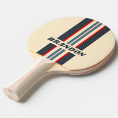 レトロ航海のレインボーストライプラリー名 卓球ラケット (正面アングル)
