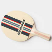 レトロ航海のレインボーストライプラリー名 卓球ラケット (横)