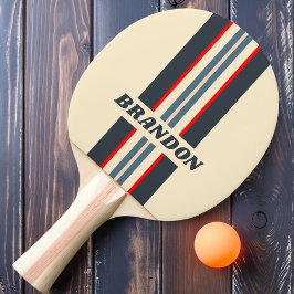 レトロ航海のレインボーストライプラリー名 卓球ラケット