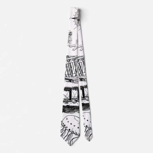 レトロ航海の模様 ネクタイ (正面)