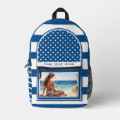 レトロ航海の海軍ストライプの芸術的 プリントバックパック (正面)