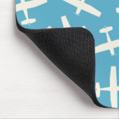 レトロ航空機プレーンパターンブルーマウスパッド マウスパッド (コーナー)