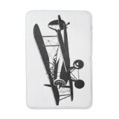 レトロ航空機複葉機シルエット飛行機 バスマット (正面縦)