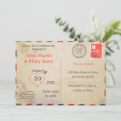 レトロ航空郵便はがき招待状 招待状 (スタンド正面)