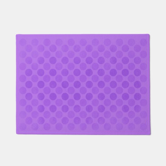 レトロ色あせた紫色の円パターン ドアマット (正面)