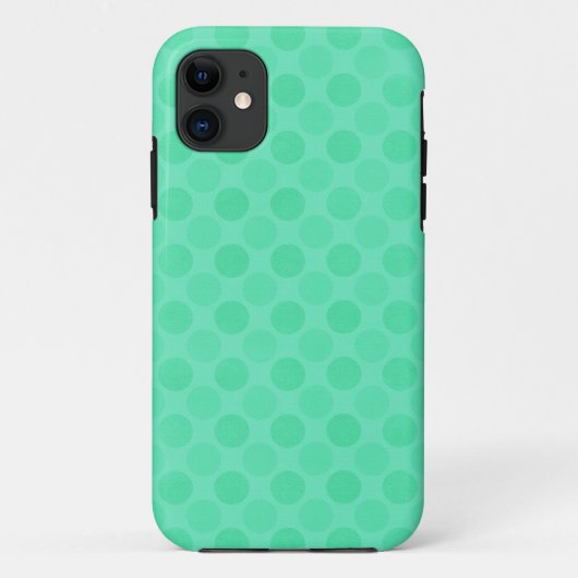 レトロ色あせた緑の円パターン Case-Mate iPhoneケース (裏面)