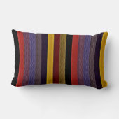 レトロ色のストライプパターン ランバークッション (裏面)