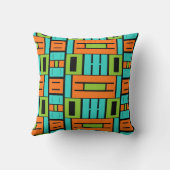 レトロ色のブロックの枕 クッション (裏面)