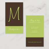 レトロ色のモノグラム名刺 名刺 (正面/裏面)