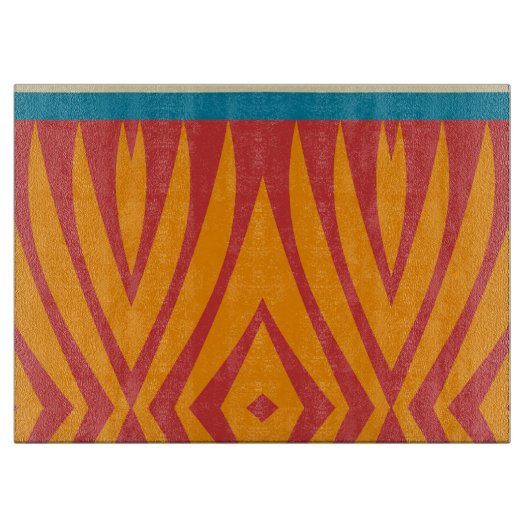 レトロ色の図形 カッティングボード (正面)