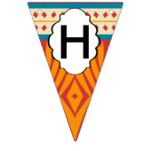 レトロ色の形 バンティングフラッグ (第2の旗)