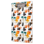 レトロ色の抽象デザインの形 クリップボード (左)