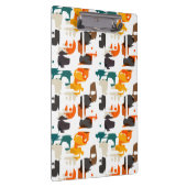 レトロ色の抽象デザインの形 クリップボード (右)