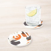 レトロ色の抽象デザインの形 コースター (側面)