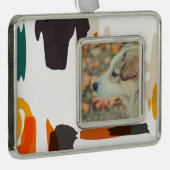 レトロ色の抽象デザインの形 シルバープレートフレームオーナメント (右)