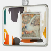 レトロ色の抽象デザインの形 シルバープレートフレームオーナメント (左)