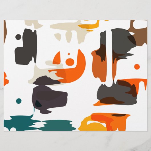 レトロ色の抽象デザインの形 チラシ (正面)