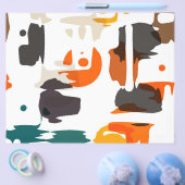 レトロ色の抽象デザインの形 チラシ (シングル)