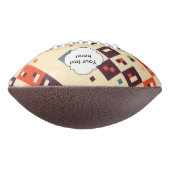 レトロ色の抽象デザインの正方形 アメリカンフットボール (回転90)