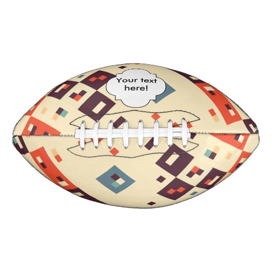 レトロ色の抽象デザインの正方形 アメリカンフットボール (正面)