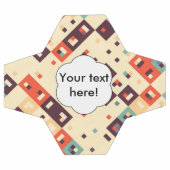 レトロ色の抽象デザインの正方形 サッカーボール (フラット)