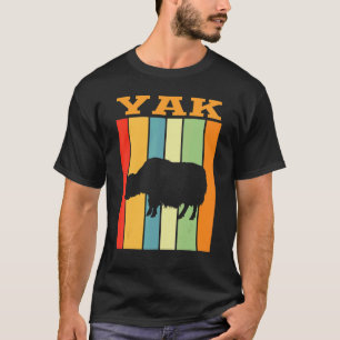 レトロ色のYakシャドウシルエット Tシャツ